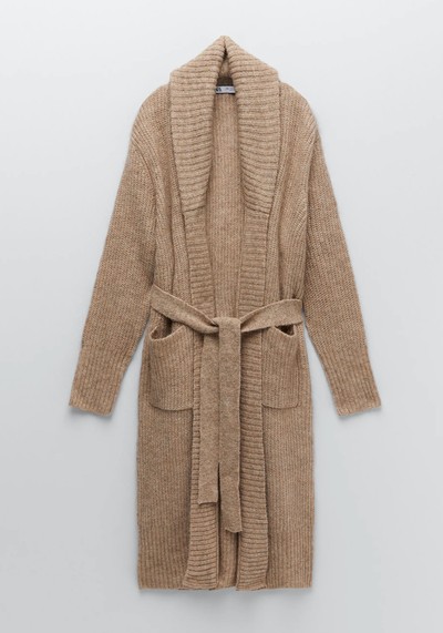 Limited Edition Wool Blend Knit Coat from Zara