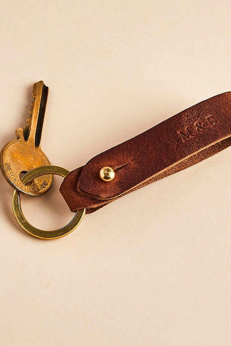 'Austin' Personalised Leather Loop Keyring