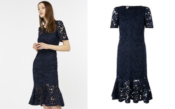 Rococco Lace Midi Dress Blue