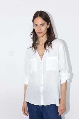 Linen Shirt With Pockets from Zara
