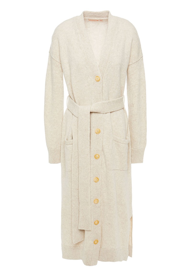 Ronnie Belted Mélange Wool Cardigan from &Daughter