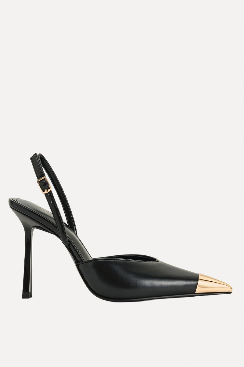 Savannah Slingback Heels With Metal Toe Detail from Jw Pei