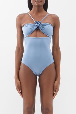 Yina Floral-Appliqué Swimsuit from Maygel Coronel