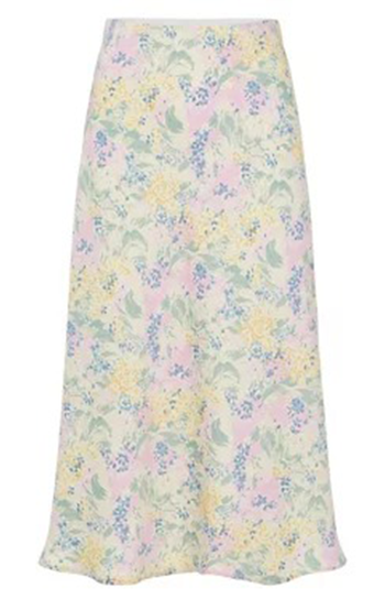 Floral Midi A-Line Skirt