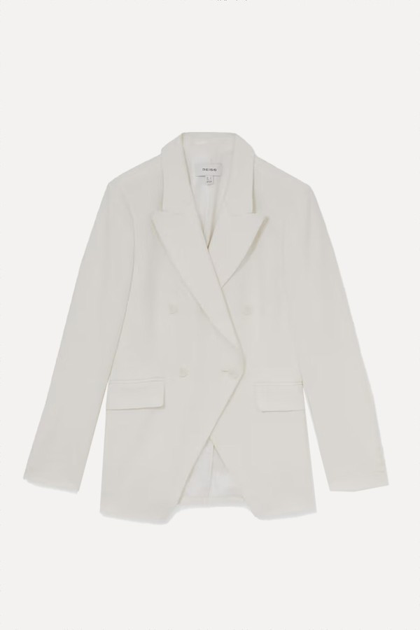 Devon Linen-Blend Double-Breasted Suit Jacket from Reiss