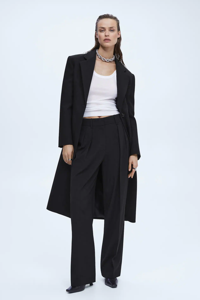 Wideleg Pleated Trousers from Mango