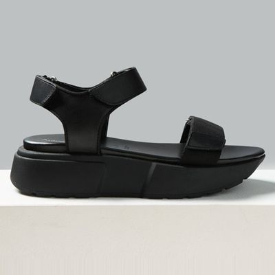 Leather Flatform Two Band Sandals from Marks & Spencer