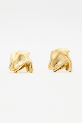 Crushed 14kt Recycled Gold-Vermeil Earrings from CompletedWorks