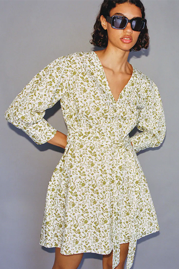 Printed Dress With Belt from Zara