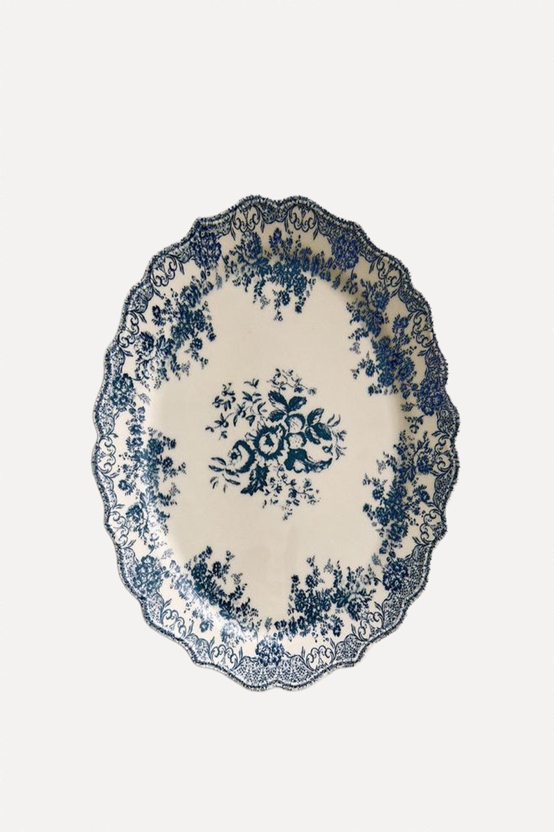 Floral Earthenware Serving Dish 