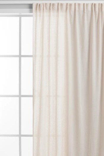 1-Pack Wide Linen-Blend Curtain Length from H&M