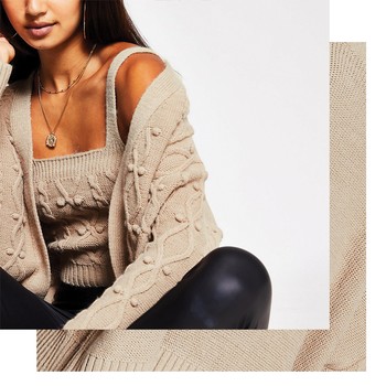 Cream Knitted Cardi & Bralet Set, £45