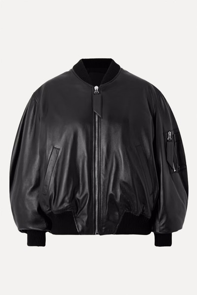 Anja Padded Leather Bomber Jacket from The Attico