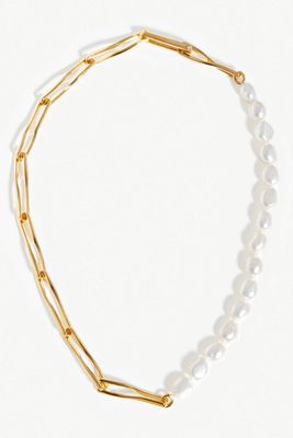 Baroque Pearl Twisted Link Necklace from Missoma 