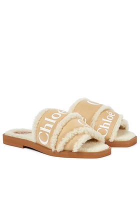 Woody Shearling-lined Slides from Chloe