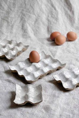 Handmade Speckled Ceramic Egg Holder