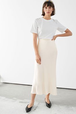 Flowy Satin Midi Skirt from & Other Stories