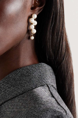Marcella Gold-Plated Faux Pearl Earrings, £285 | Jennifer Behr