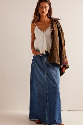 Come As You Are Denim Maxi Skirt from We The Free by Free People
