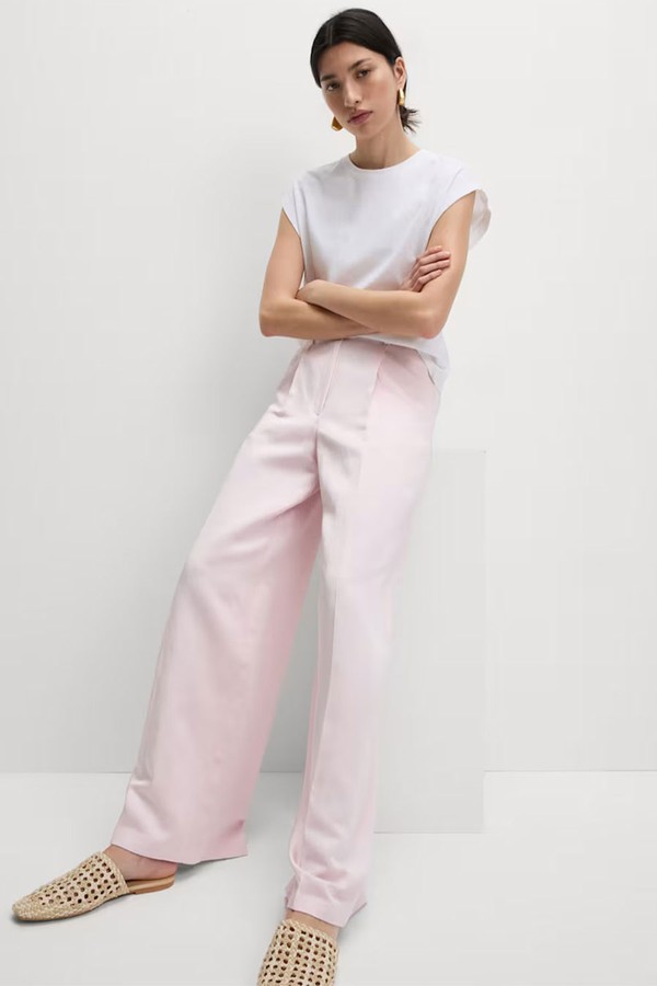 Sheen Linen Twill Tailored Wide Leg Trousers from Marks & Spencer