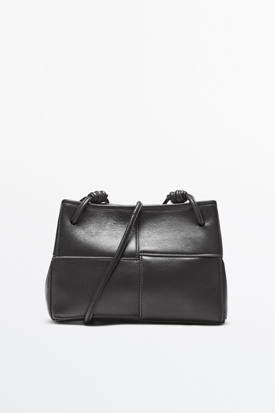 Nappa Leather Crossbody Bag With Seam Details