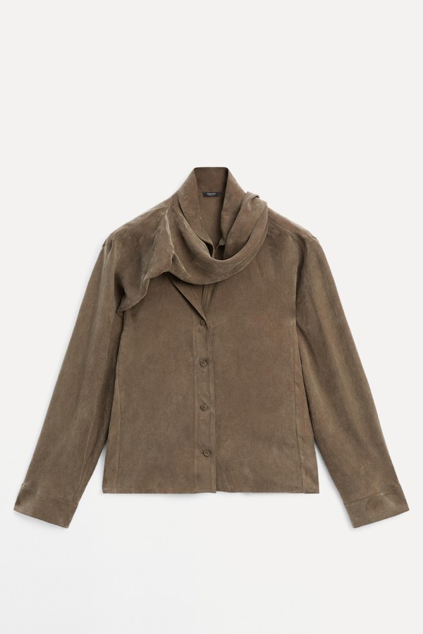 Shirt With Tie At The Neck