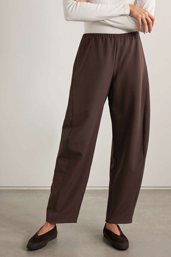 Colby Recycled-Crepe Barrel-Leg Pants from La Ligne