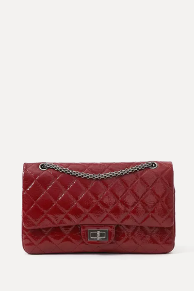 Burgundy Patent 2.55 Jumbo Flap Bag from Chanel