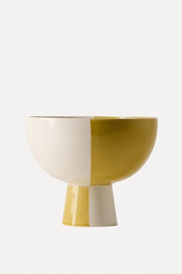 Two-Tone Ceramic Pedestal Bowl from Mango