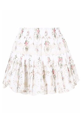 Floral-Print Lace-Trim Skirt from LoveShackFancy