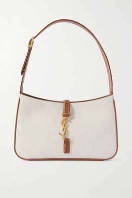 Le 5 à 7 Leather-Trimmed Canvas Shoulder Bag from Saint Laurent