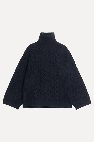 Cable-Knit Wool Jumper 