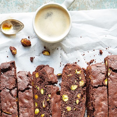 Chocolate Biscotti With Pistachios