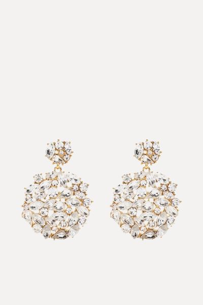 Gold-Tone Crystal Drop Earrings from Kenneth Jay Lane