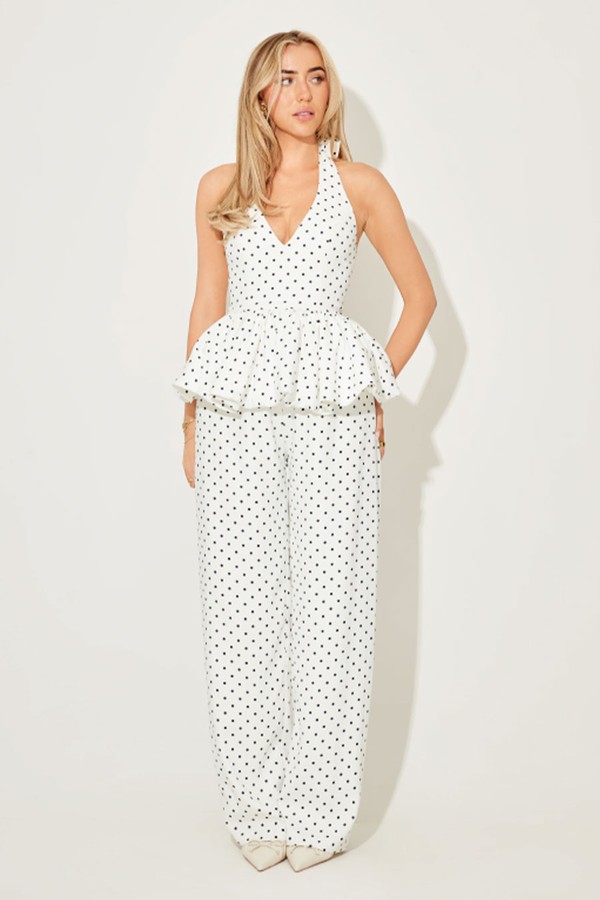 The Ultimate Muse Polka Dot Wide Leg Trousers from Odd Muse