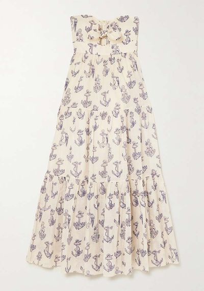 Moonshine Strapless Printed Cotton-Voile Midi Dress from Zimmermann