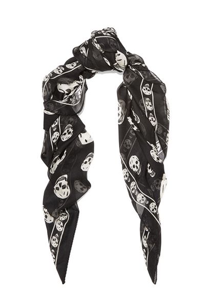 Printed Silk-Chiffon Scarf from Alexander McQueen