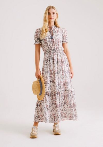 Silk Chiffon Floral Maxi Dress