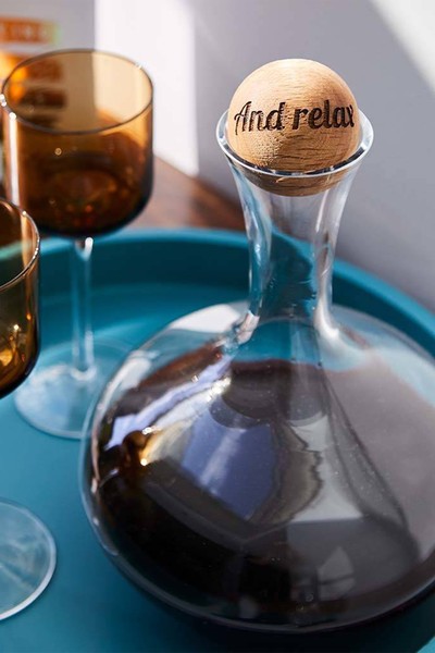 Wine Carafe With Personalised Oak Stopper from Lisa Angel