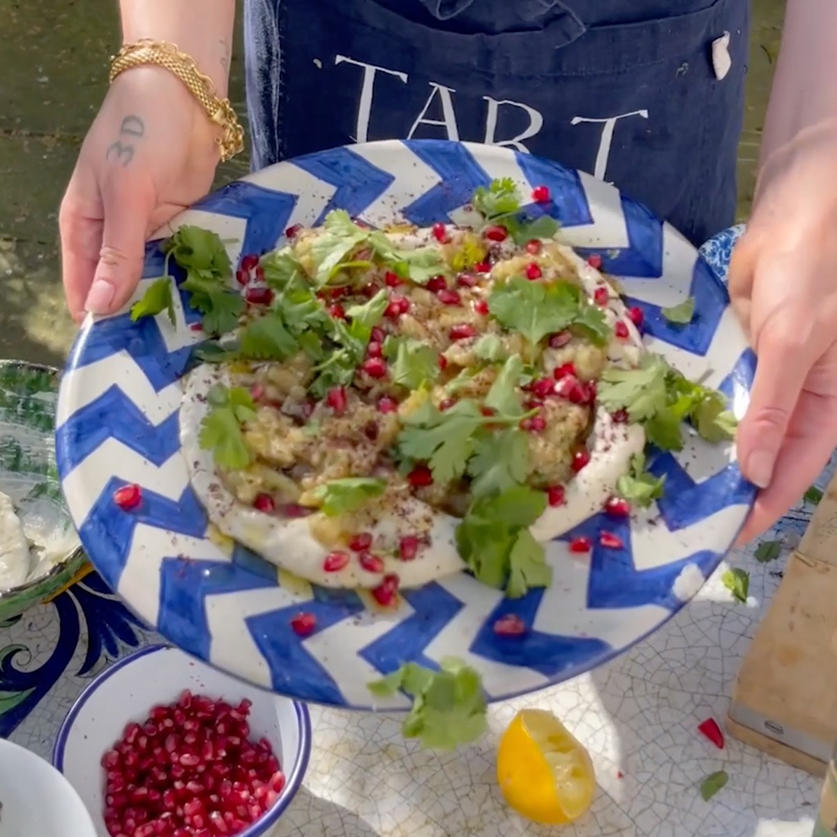 Aubergine With Tahini, Yoghurt & Chilli 