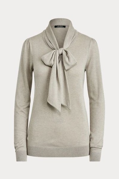 Tie-Neck Knit Jumper