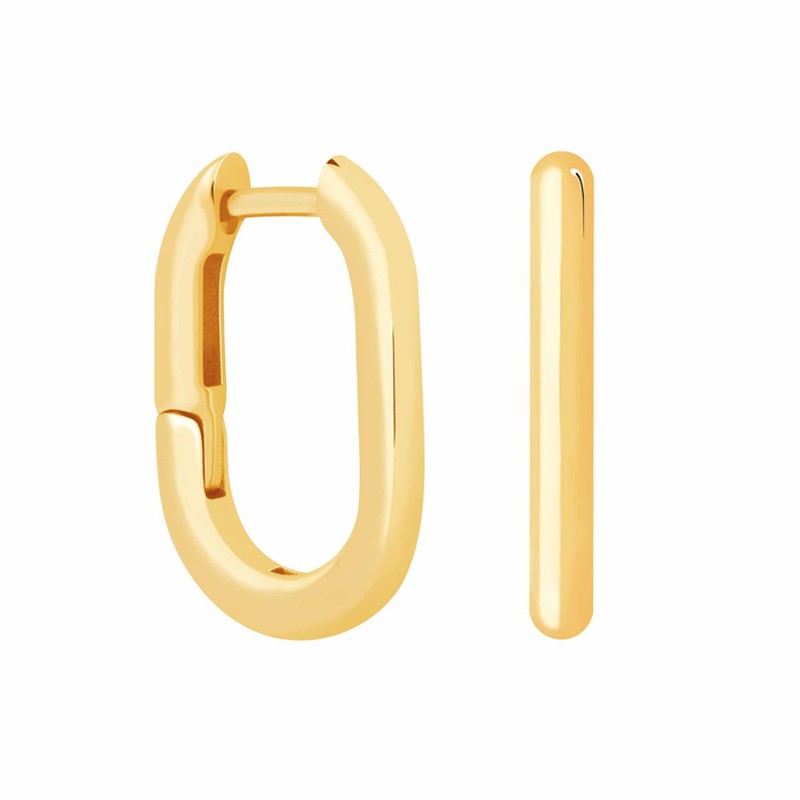 Rectangular Hoops In Gold