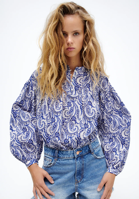 Printed Cotton Blouse from Zara