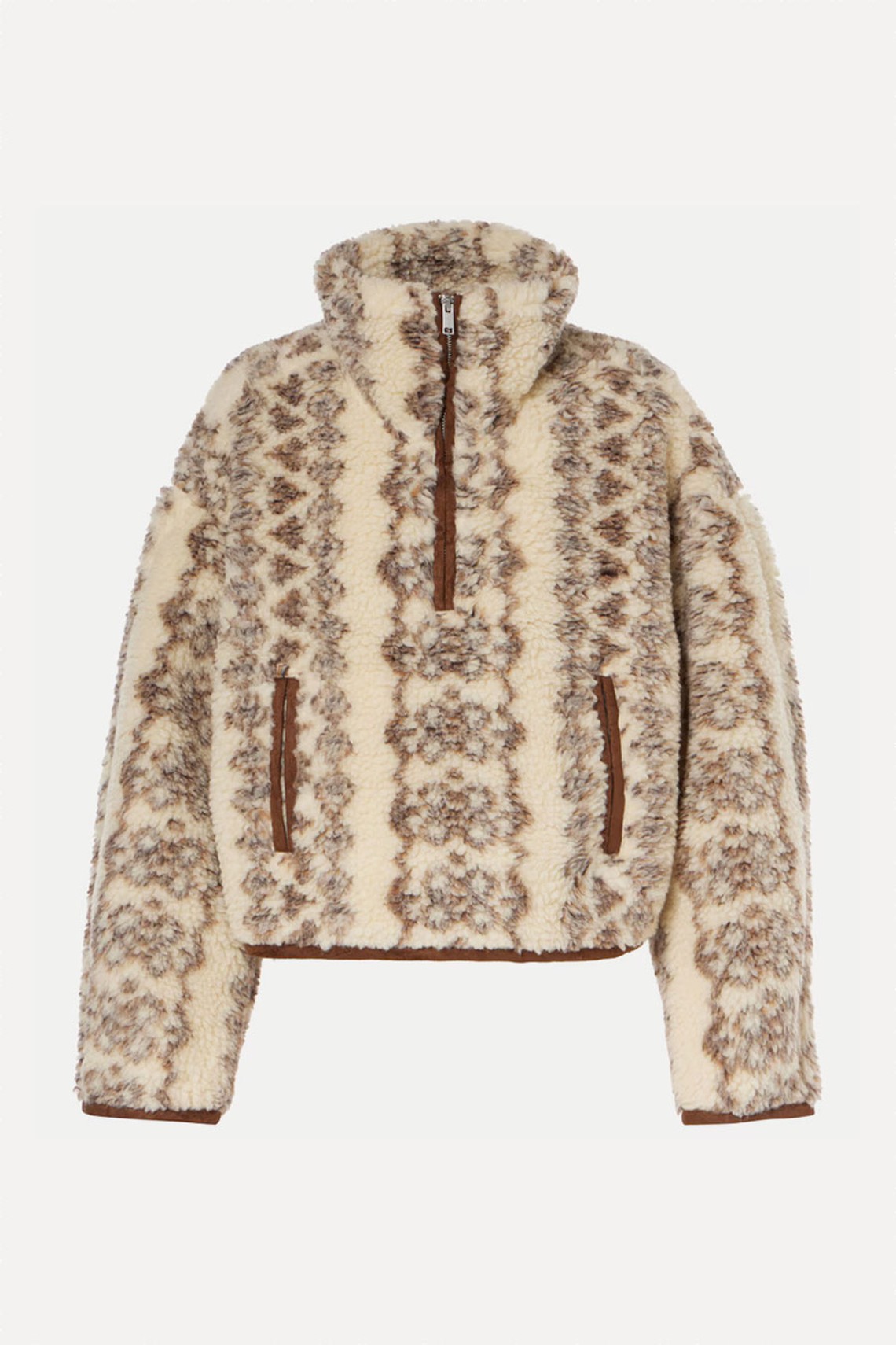 Marie Printed Teddy Half-Zip Sweater from Etoile Marant