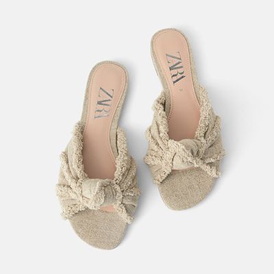 Frayed Knotted Flat Sandals from Zara