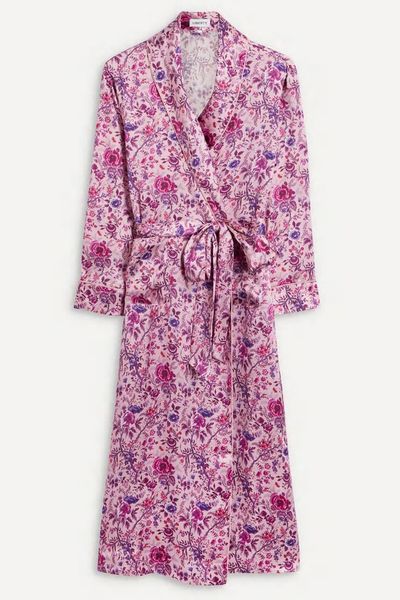 Garden of Life Silk Satin Long Robe from Liberty