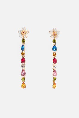 Flower Earrings With Real Pearls & Gemstones from Zara