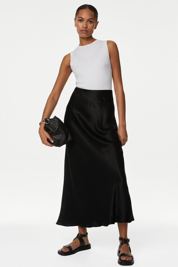 Satin Maxi Slip Skirt