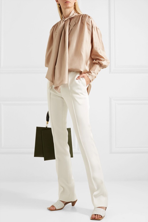 Halyn Pussy-Bow Silk-Satin Blouse from Remain Birger Christensen