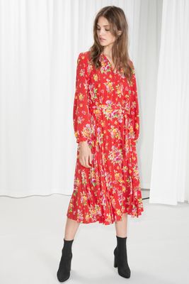 Floral Pleated Midi Dress from & Other Stories